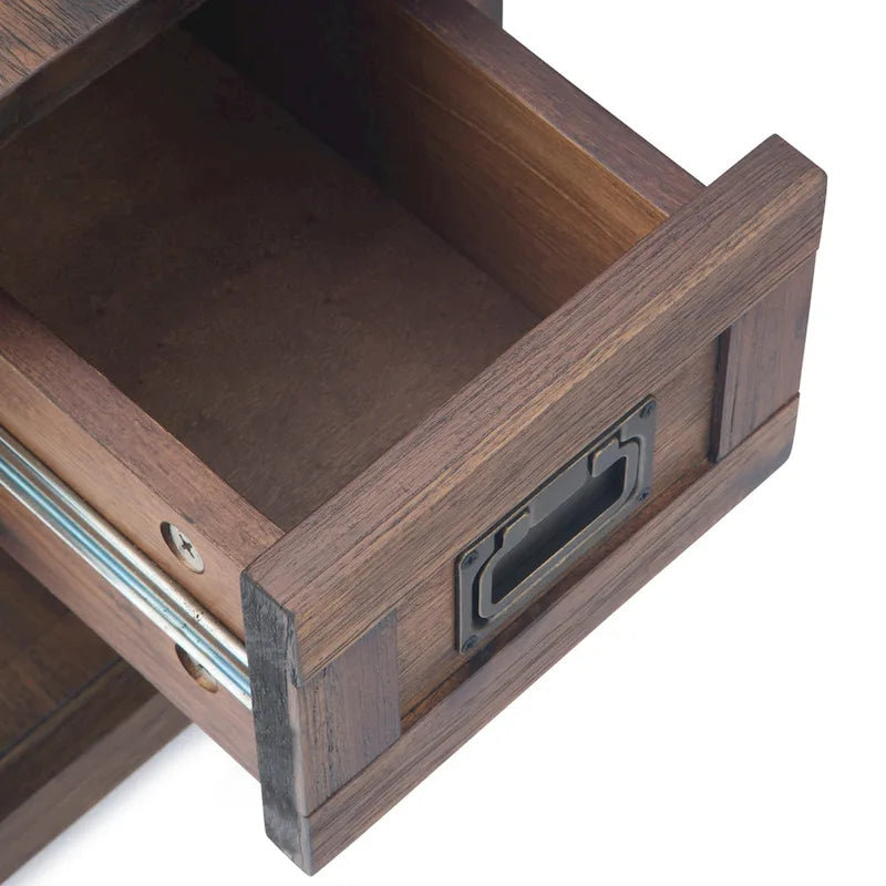 Table d'appoint étroite rustique avec tiroir, en bois d'acacia massif, 3 couleurs – 35,5 cm (l) x 61 cm (P) x 51 cm (H)