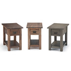 Table d'appoint étroite rustique avec tiroir, en bois d'acacia massif, 3 couleurs – 35,5 cm (l) x 61 cm (P) x 51 cm (H)