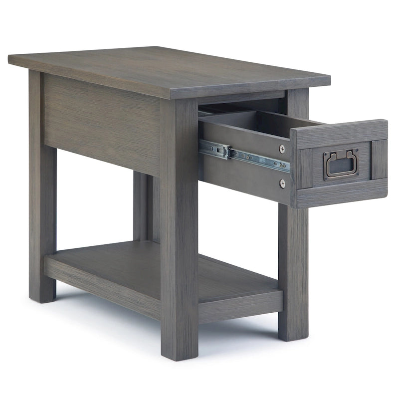 Table d'appoint étroite rustique avec tiroir, en bois d'acacia massif, 3 couleurs – 35,5 cm (l) x 61 cm (P) x 51 cm (H)