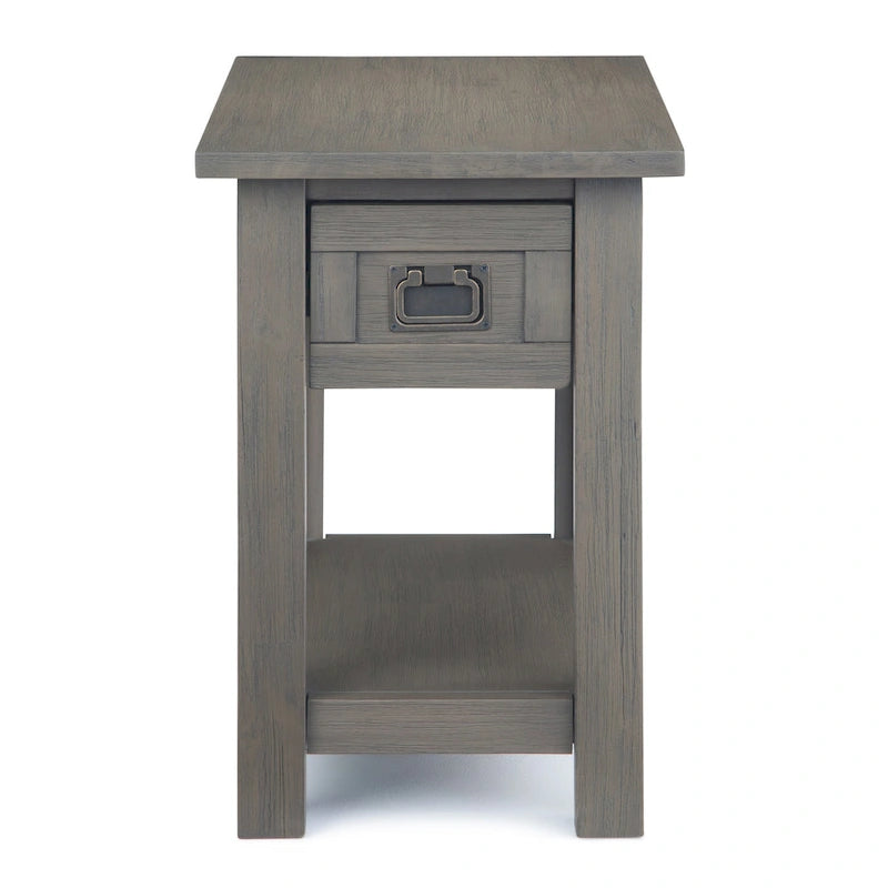 Table d'appoint étroite rustique avec tiroir, en bois d'acacia massif, 3 couleurs – 35,5 cm (l) x 61 cm (P) x 51 cm (H)