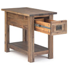 Table d'appoint étroite rustique avec tiroir, en bois d'acacia massif, 3 couleurs – 35,5 cm (l) x 61 cm (P) x 51 cm (H)