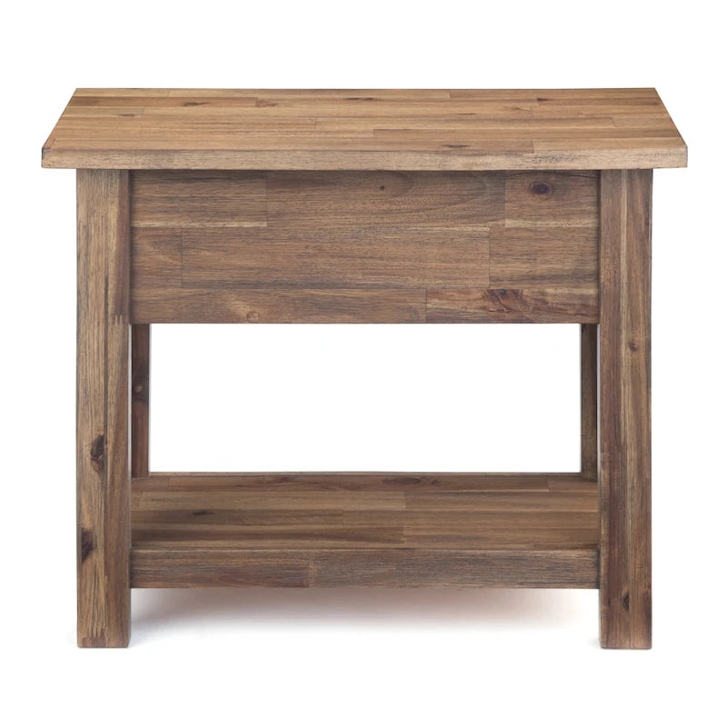 Table d'appoint étroite rustique avec tiroir, en bois d'acacia massif, 3 couleurs – 35,5 cm (l) x 61 cm (P) x 51 cm (H)