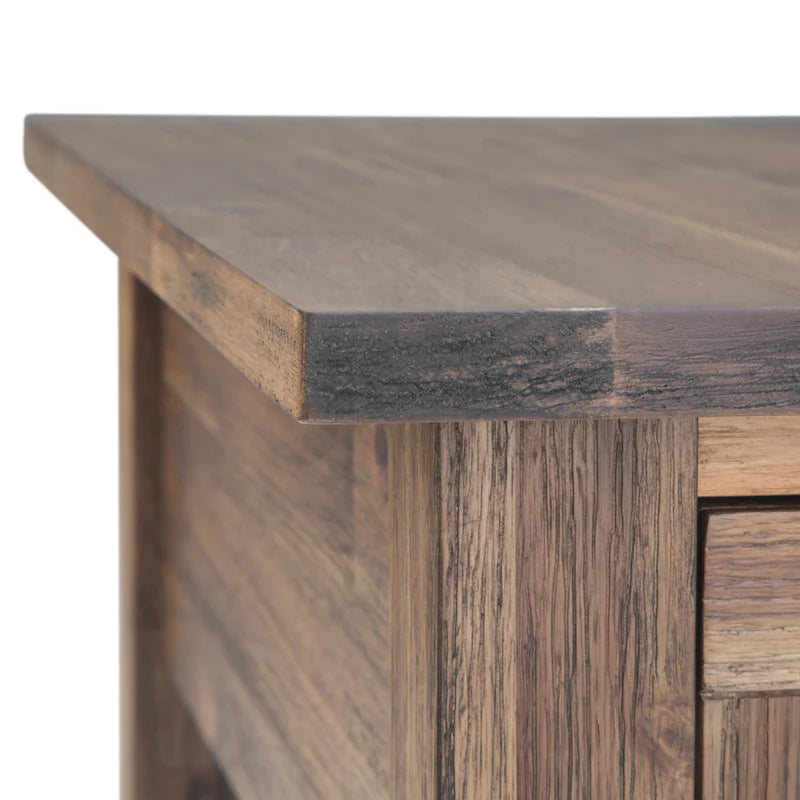 Table d'appoint étroite rustique avec tiroir, en bois d'acacia massif, 3 couleurs – 35,5 cm (l) x 61 cm (P) x 51 cm (H)