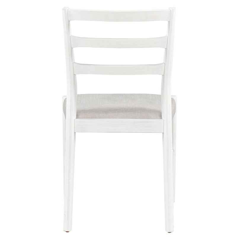 Ensemble table de salle à manger extensible en bois naturel, lavé et marron/blanc, avec 6 chaises, pouvant accueillir jusqu'à 8 personnes.
