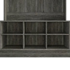 Meuble d'entrée avec banc et patères, gris clair / marron / noir / blanc / gris foncé