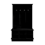 Meuble d'entrée avec banc et patères, gris clair / marron / noir / blanc / gris foncé