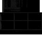 Meuble d'entrée avec banc et patères, gris clair / marron / noir / blanc / gris foncé