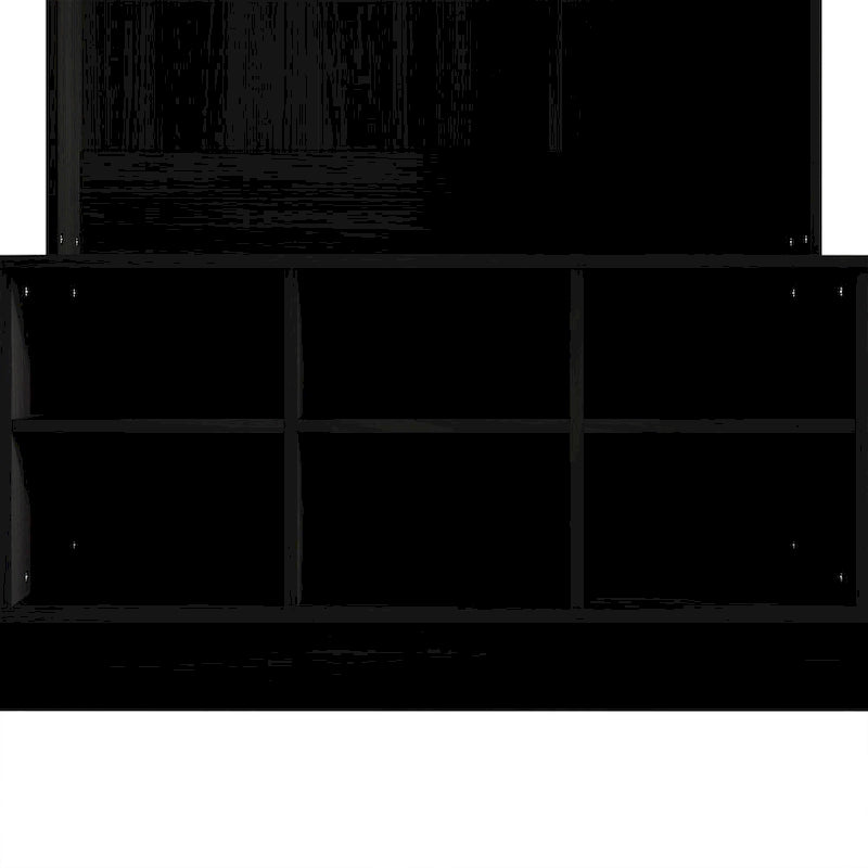 Meuble d'entrée avec banc et patères, gris clair / marron / noir / blanc / gris foncé
