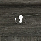 Meuble d'entrée avec banc et patères, gris clair / marron / noir / blanc / gris foncé