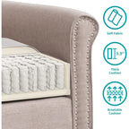 Causeuse en lin, 2 places, Gris foncé / Gris clair / Beige
