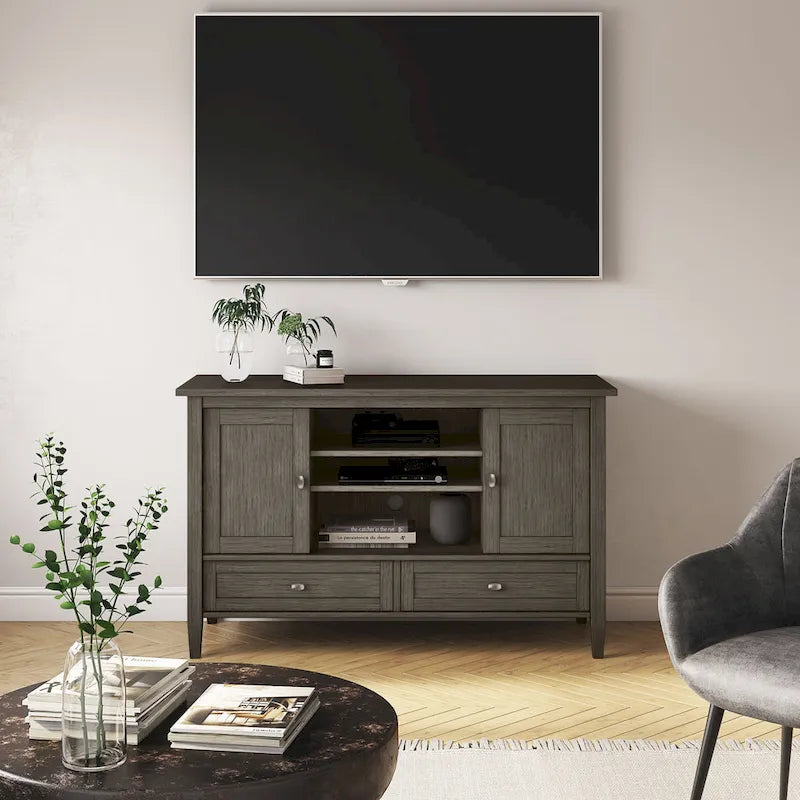 Meuble TV multimédia transitoire multicolore pour téléviseurs jusqu'à 50 pouces | Montage par 1 personne