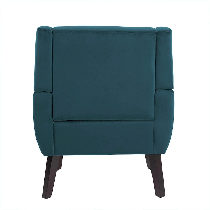 Fauteuil d'appoint capitonné en velours bleu, une place