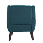 Fauteuil d'appoint capitonné en velours bleu, une place