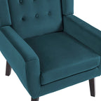 Fauteuil d'appoint capitonné en velours bleu, une place