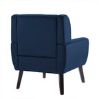 Fauteuil d'appoint capitonné en velours bleu, une place