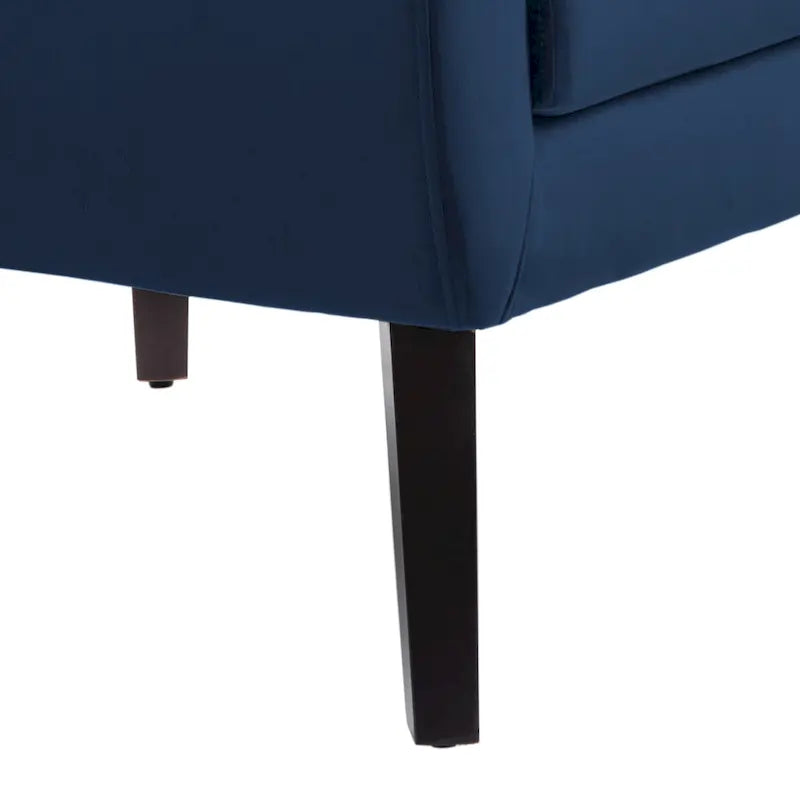 Fauteuil d'appoint capitonné en velours bleu, une place