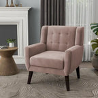 Fauteuil d'appoint capitonné en velours bleu, une place