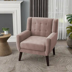 Fauteuil d'appoint capitonné en velours bleu, une place