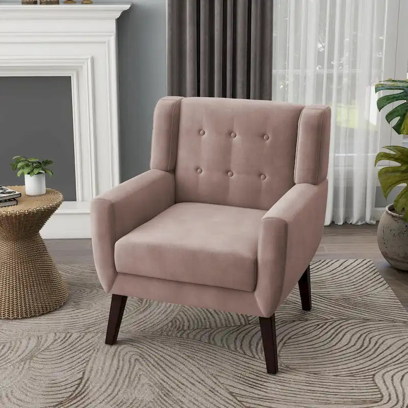 Fauteuil d'appoint capitonné en velours bleu, une place