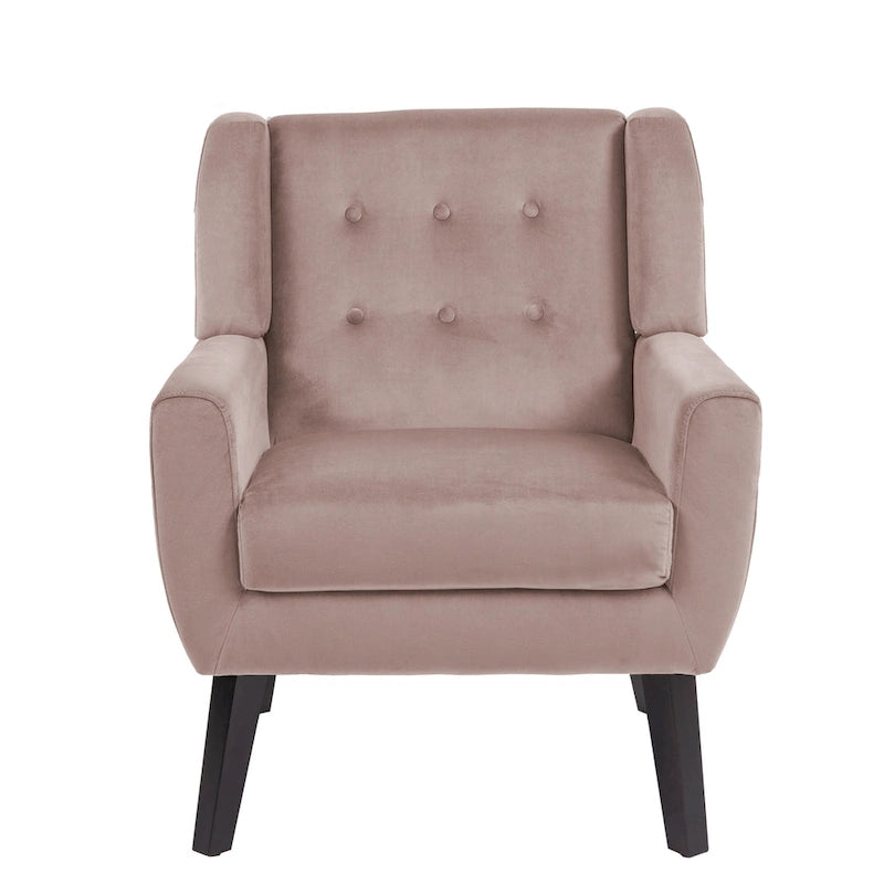 Fauteuil d'appoint capitonné en velours bleu, une place