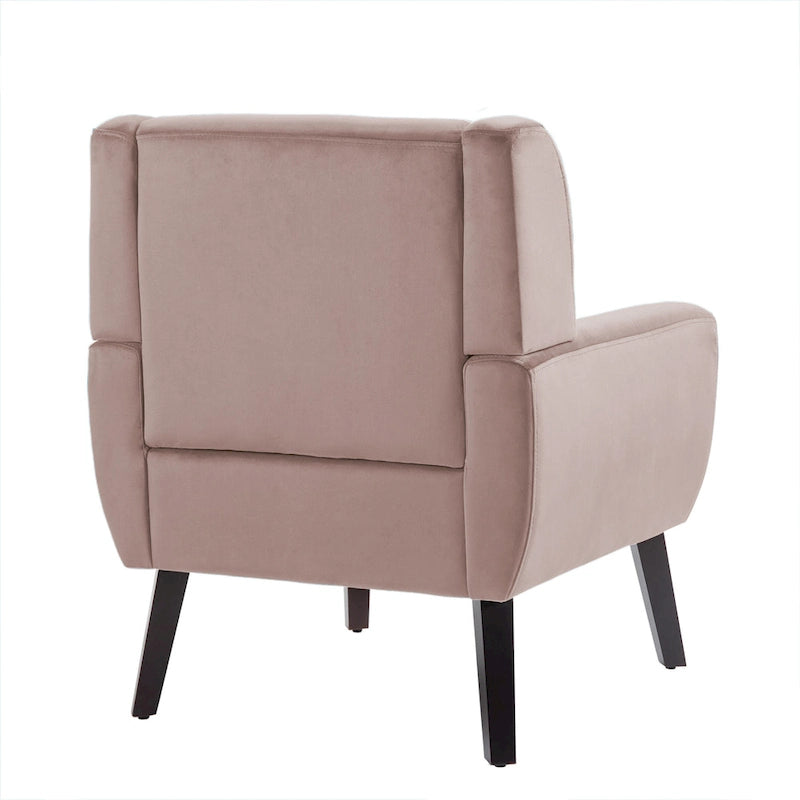 Fauteuil d'appoint capitonné en velours bleu, une place