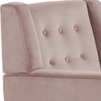 Fauteuil d'appoint capitonné en velours bleu, une place