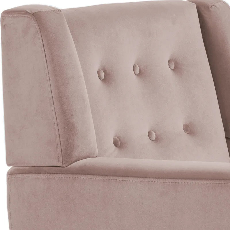 Fauteuil d'appoint capitonné en velours bleu, une place