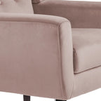 Fauteuil d'appoint capitonné en velours bleu, une place