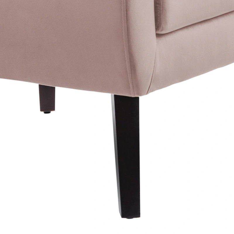 Fauteuil d'appoint capitonné en velours bleu, une place