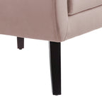Fauteuil d'appoint capitonné en velours bleu, une place