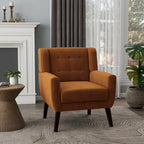 Fauteuil d'appoint capitonné en velours bleu, une place