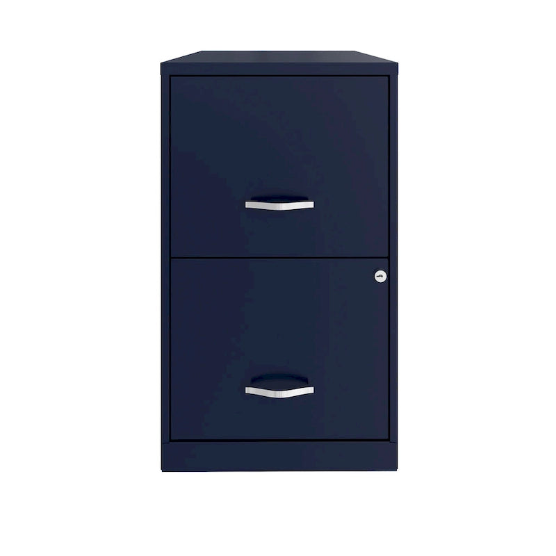 Meuble classeur en métal à 2 tiroirs bleu marine, format Lettre, utilisateur unique