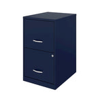 Meuble classeur en métal à 2 tiroirs bleu marine, format Lettre, utilisateur unique