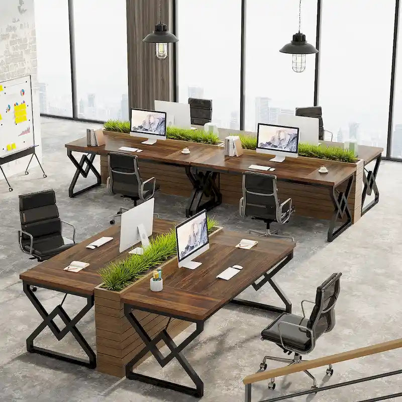 Bureau de direction gris/brun, individuel, 160 cm