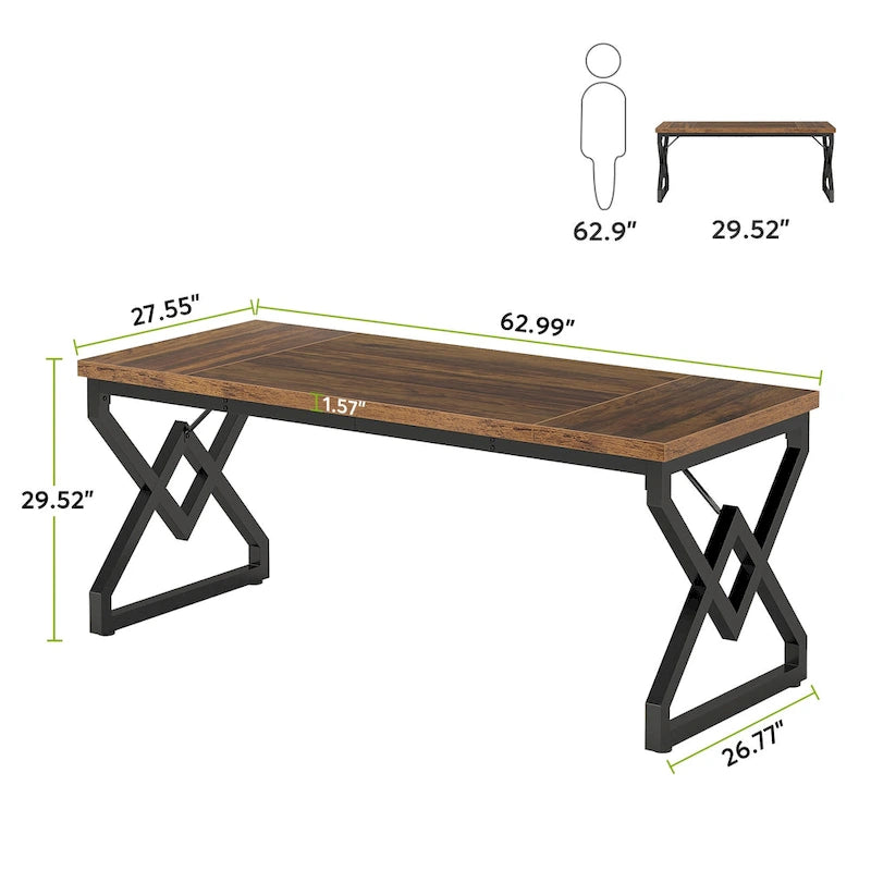 Bureau de direction gris/brun, individuel, 160 cm