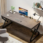 Bureau de direction gris/brun, individuel, 160 cm