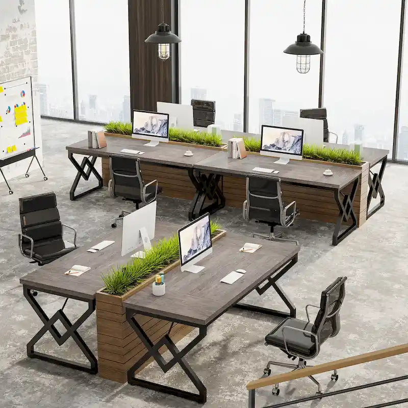 Bureau de direction gris/brun, individuel, 160 cm