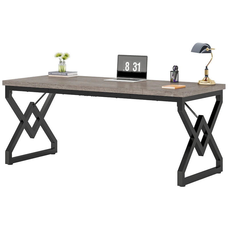 Bureau de direction gris/brun, individuel, 160 cm