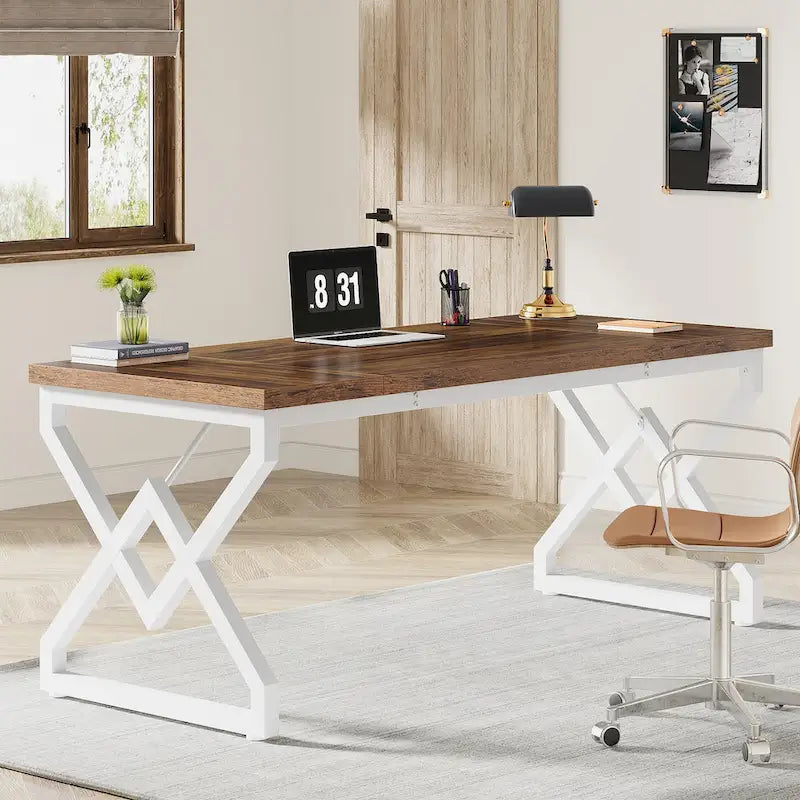 Bureau de direction gris/brun, individuel, 160 cm