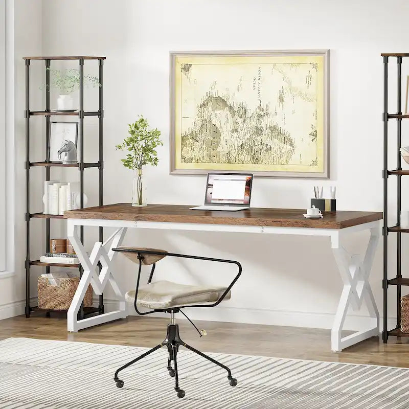 Bureau de direction gris/brun, individuel, 160 cm
