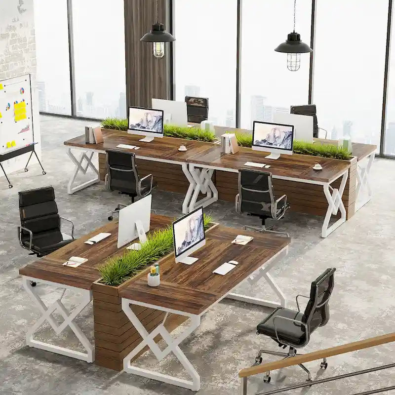Bureau de direction gris/brun, individuel, 160 cm