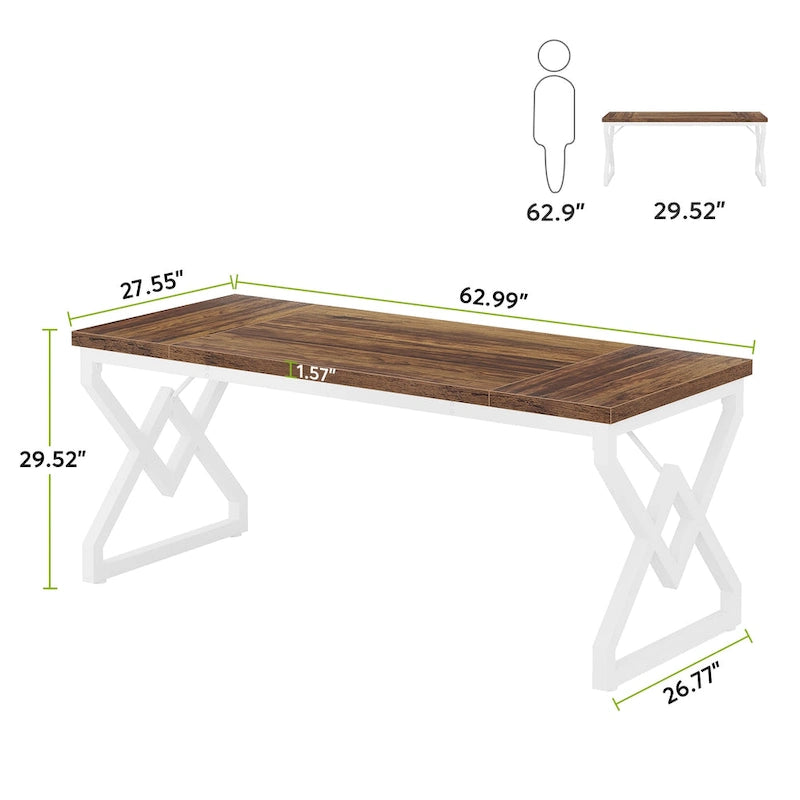 Bureau de direction gris/brun, individuel, 160 cm