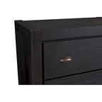 Commode en bois massif rustique à 5 tiroirs – Gris rustique / Blanc cassé / Noyer / Bois flotté / Noir campagnard