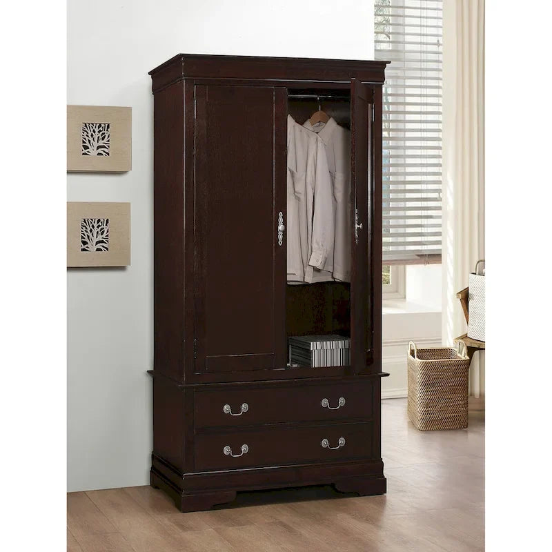 Armoire en bois de style classique – Blanc / Gris / Chêne / Beige / Cerisier / Expresso / Noir | 1 personne