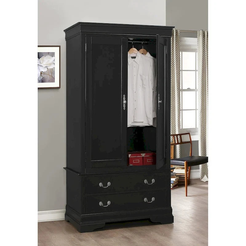 Armoire en bois de style classique – Blanc / Gris / Chêne / Beige / Cerisier / Expresso / Noir | 1 personne
