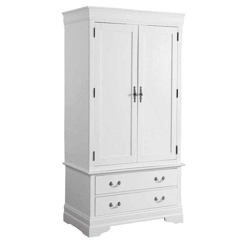 Armoire en bois de style classique – Blanc / Gris / Chêne / Beige / Cerisier / Expresso / Noir | 1 personne