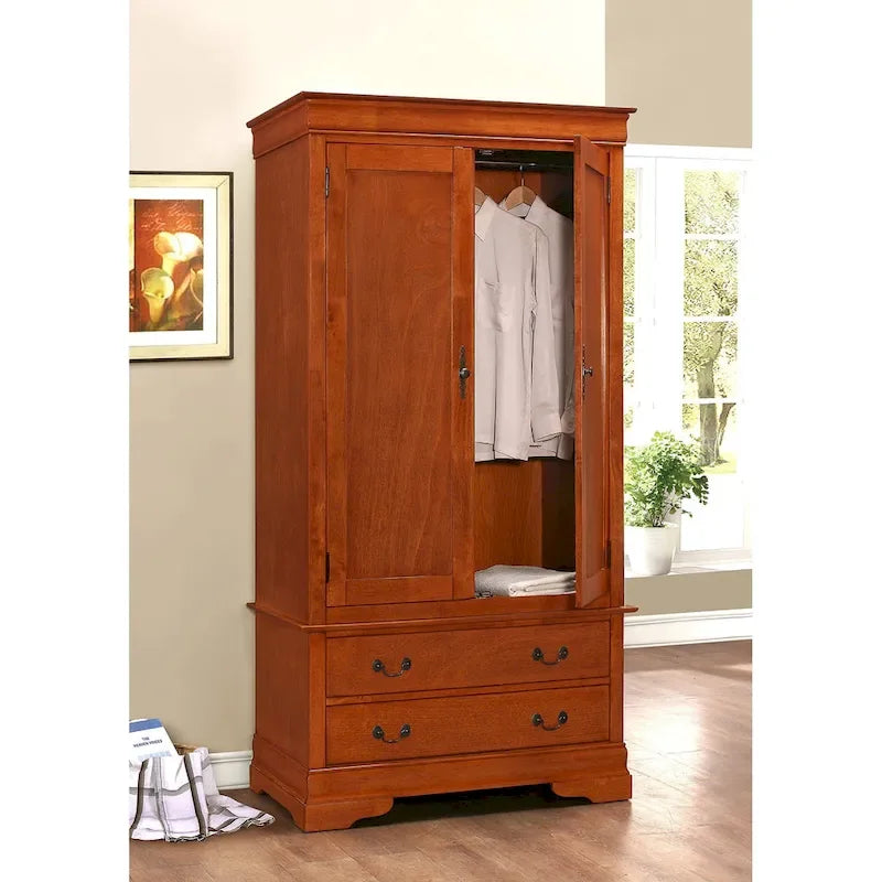 Armoire en bois de style classique – Blanc / Gris / Chêne / Beige / Cerisier / Expresso / Noir | 1 personne