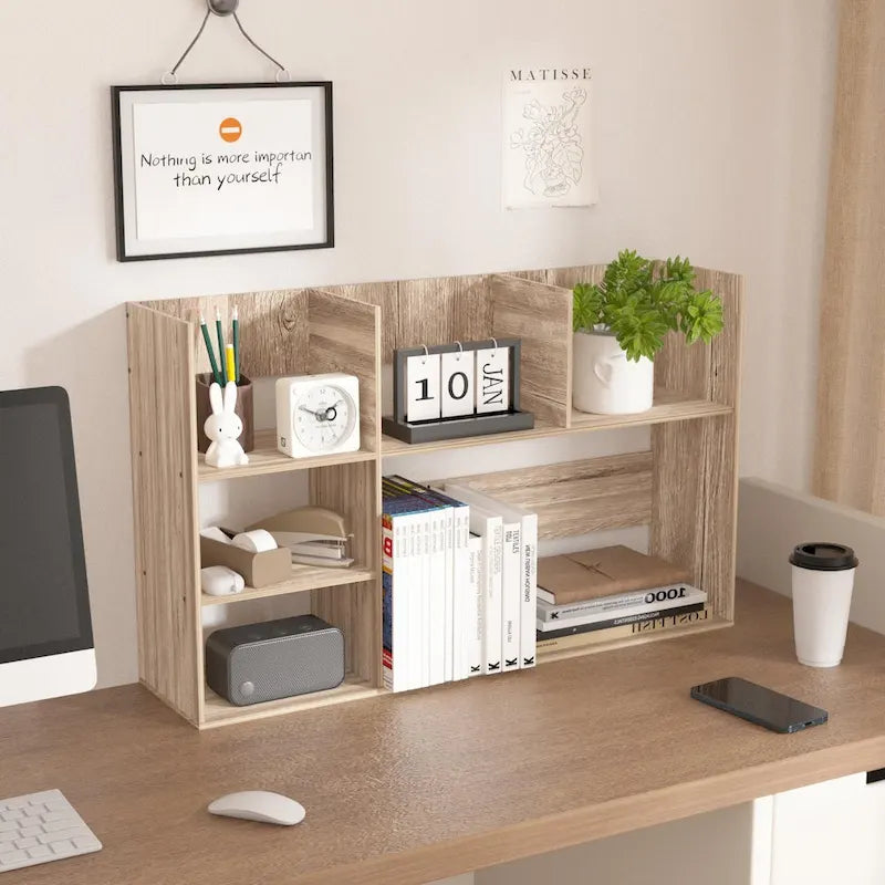 Étagère de rangement de bureau en MDF, noir/blanc/beige, pour une personne