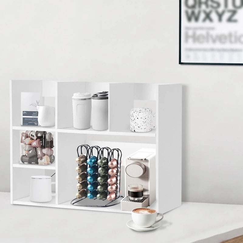 Étagère de rangement de bureau en MDF, noir/blanc/beige, pour une personne