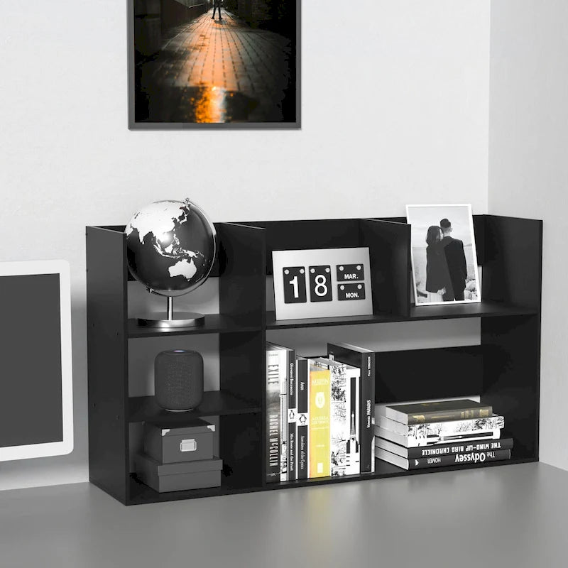 Étagère de rangement de bureau en MDF, noir/blanc/beige, pour une personne